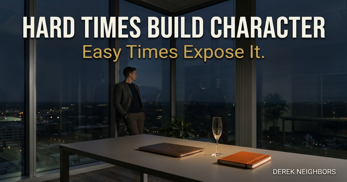 Hard Times Build Character. Easy Times Expose It.