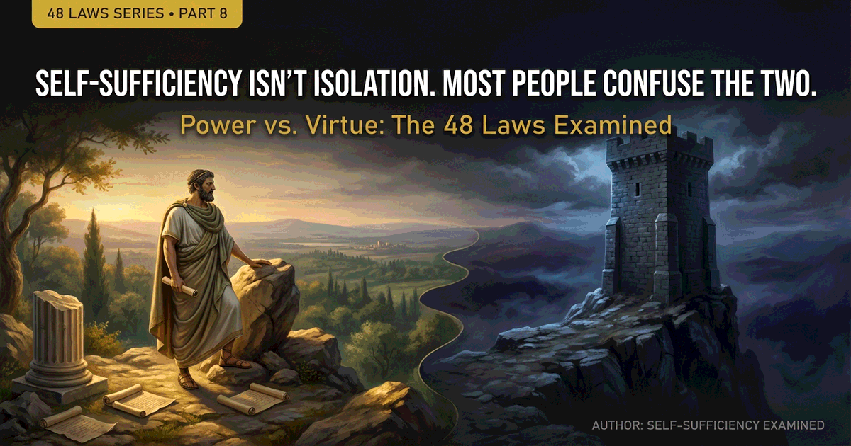 Self-Sufficiency Isn't Isolation. Most People Confuse the Two.