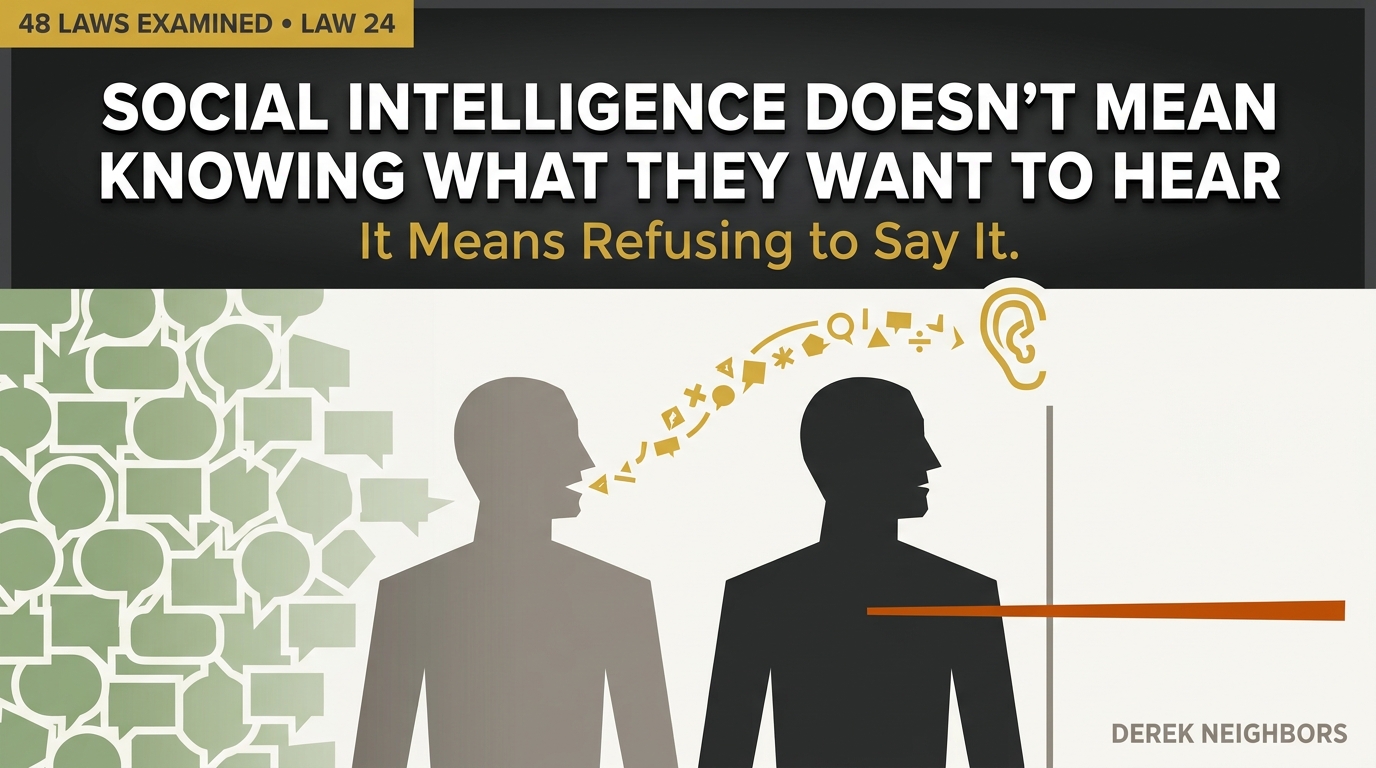 Social Intelligence Doesn't Mean Knowing What They Want to Hear. It Means Refusing to Say It.