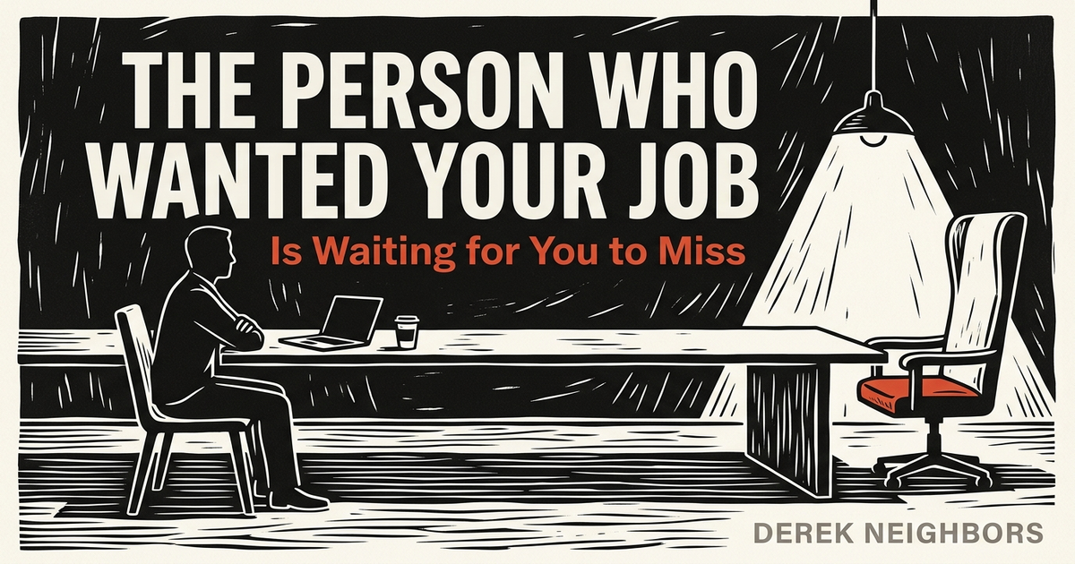 The Person Who Wanted Your Job Is Waiting for You to Miss