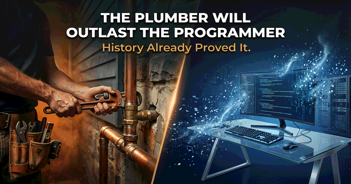 The Plumber Will Outlast the Programmer. History Already Proved It.