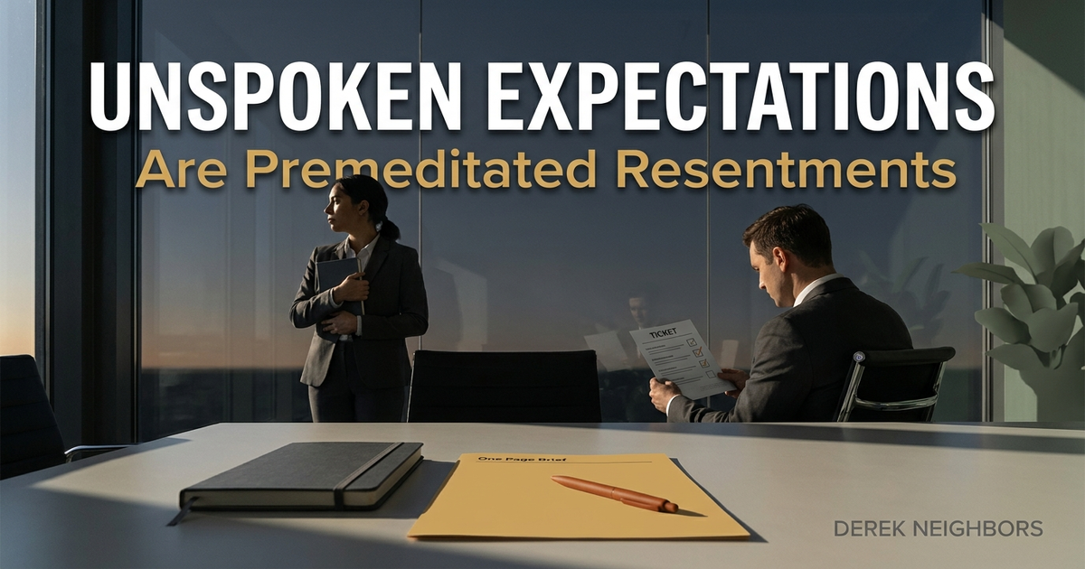 Unspoken Expectations Are Premeditated Resentments