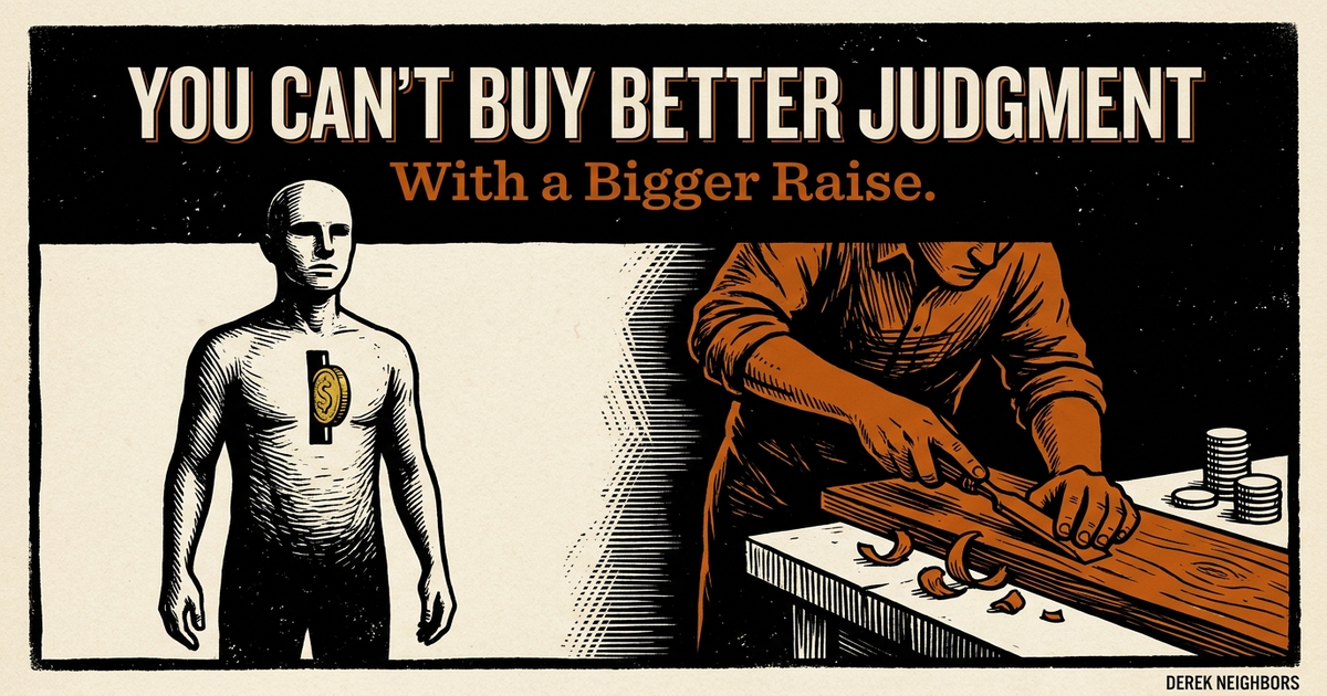 You Can't Buy Better Judgment With a Bigger Raise.