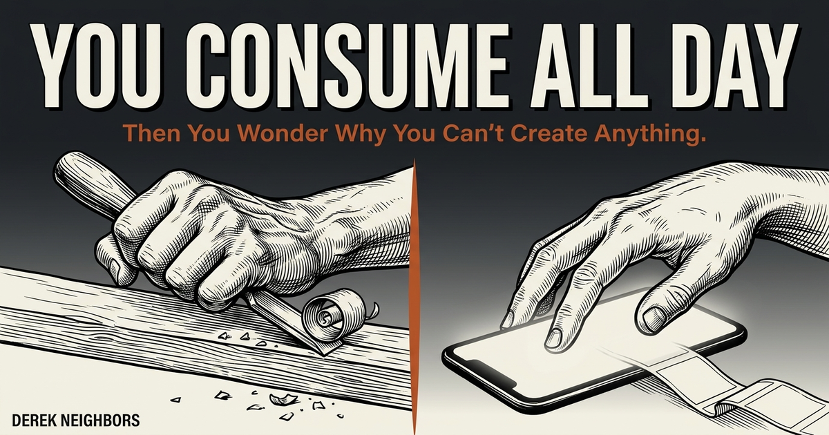 You Consume All Day. Then You Wonder Why You Can't Create Anything.