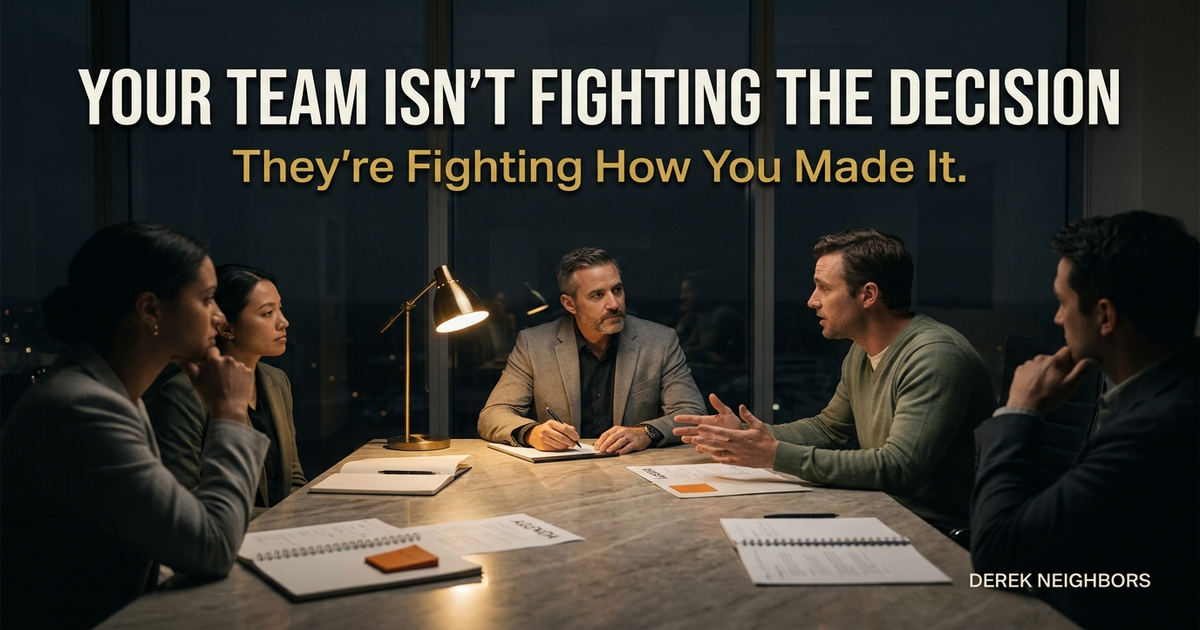 Your Team Isn't Fighting the Decision. They're Fighting How You Made It.