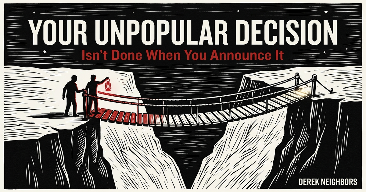 Your Unpopular Decision Isn't Done When You Announce It