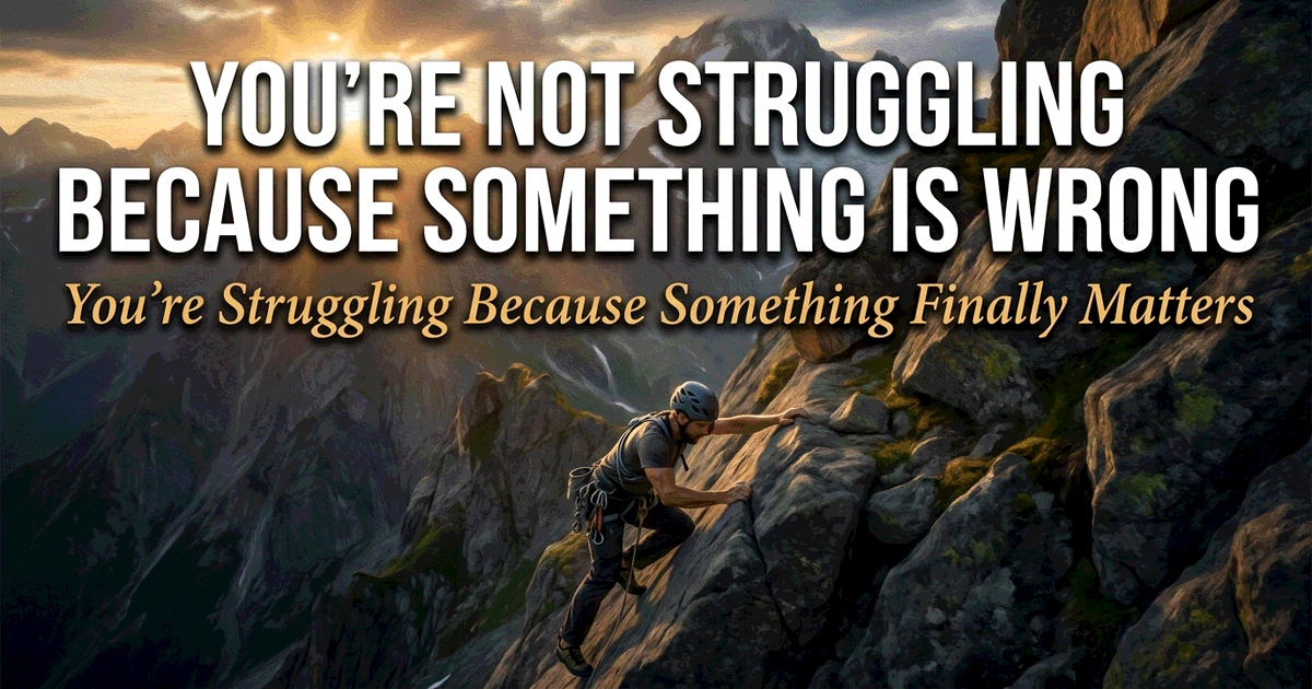 A lone figure climbing a rugged mountain face at dawn, illuminated by golden sunrise breaking through above